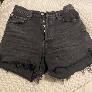 Black agolde dee shorts, size 26.